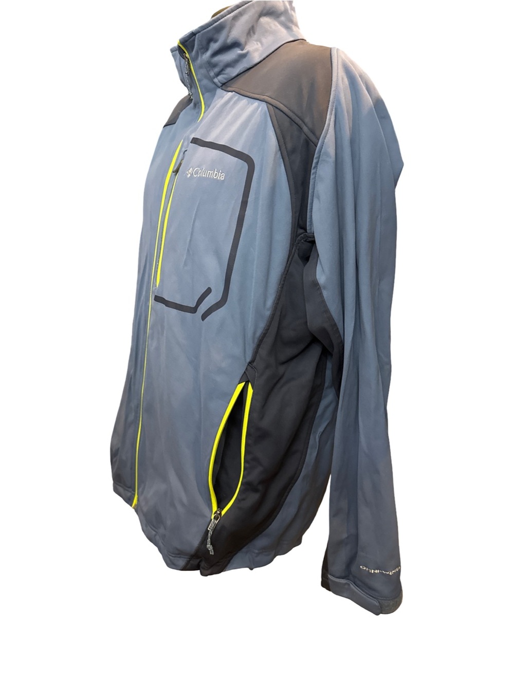 Synthetic softshell jacket, Columbia Omni-Shield, gray with yellow accents
